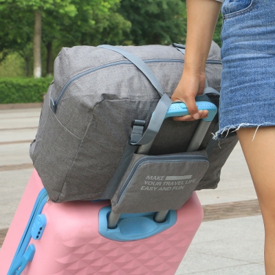 《WEEKEIGHT》行李箱拉桿適用 大容量韓版復古多功能可褶疊手提旅行袋/購物袋