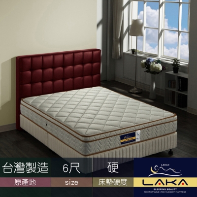 【LAKA】三線3M防潑水乳膠彈簧床墊(Good night系列)雙人加大6尺