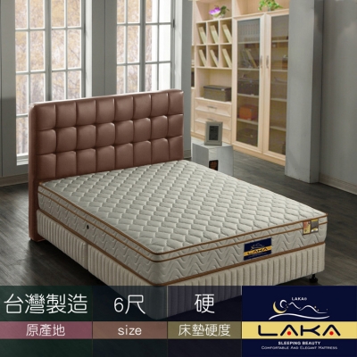 【LAKA】三線3M防潑水硬式獨立筒床墊(Good night系列)雙人加大6尺
