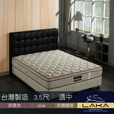 【LAKA】三線高蓬度涼感紗蜂巢式獨立筒床墊(Good night系列)單人3.5尺