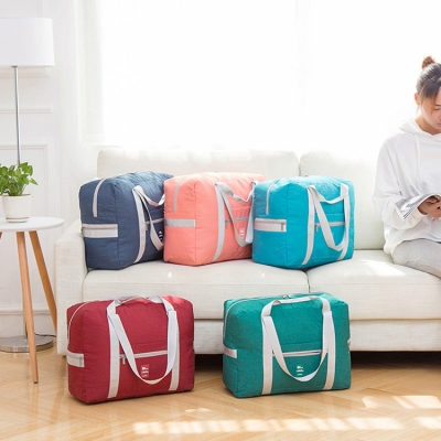 《WEEKEIGHT》行李箱拉桿適用 簡約耐磨大容量多功能可褶疊手提旅行袋/購物袋