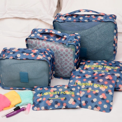 《JMALL》俏麗青春輕巧簡便旅行衣物收納網格袋超值組(6件/套)