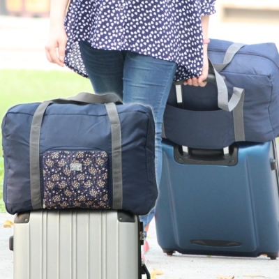 《JMALL》行李箱拉桿適用 日式簡約風多功能可褶疊手提旅行袋